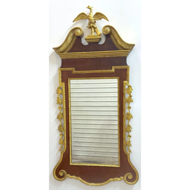 Monumental Philadelphia Federal Period Gilt & Mahogany Eagle Mirror For Sale In West Palm - Image 6 of 12
