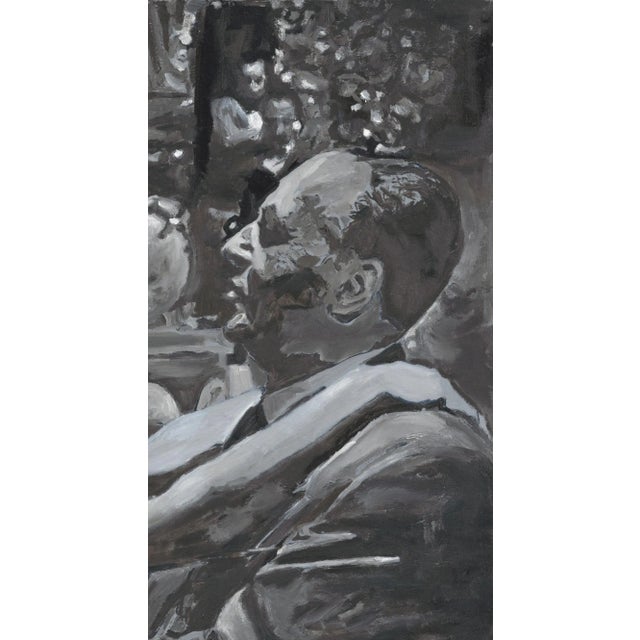 Contemporary Fellini Dancers Grey Painting by Regina Gately For Sale - Image 3 of 3