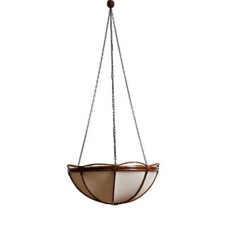 Caprarola Rattan and Fabric Pendant Lamp by Barracuda Interiors For Sale
