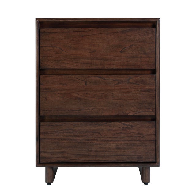 Halmstad 22 in. W Rectangular Wood Panel 3 Drawer Narrow Nightstand, Brown For Sale In Chicago - Image 6 of 11