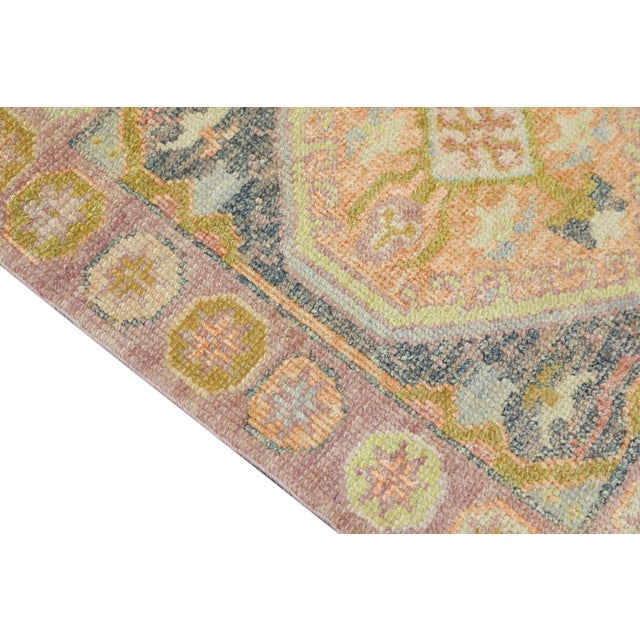 Turkish Oriental Hand Knotted Rug Turkish Oushak 2'4" x 3'1" For Sale - Image 3 of 9