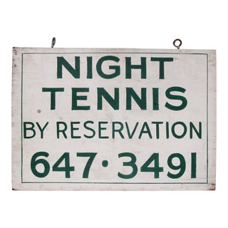 Vintage Night Tennis Sign For Sale