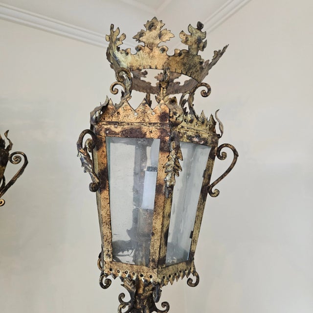 Antique Italian Venetian Pole Wall Lamps - a Pair For Sale - Image 10 of 12