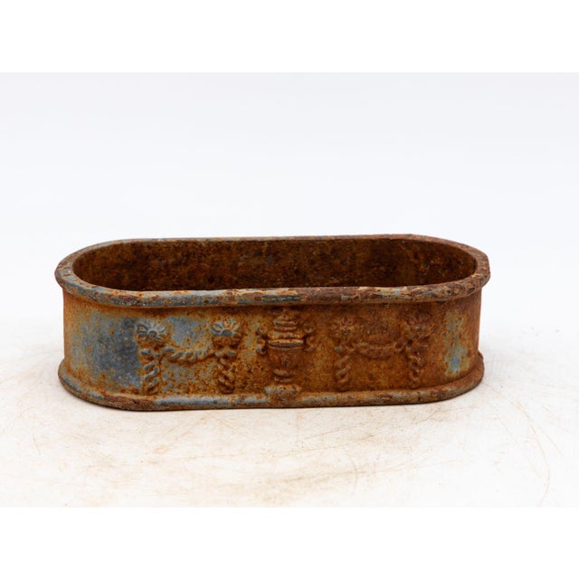 Gray Small Cast Iron Oval Planter, France Early 20th C. For Sale - Image 8 of 10