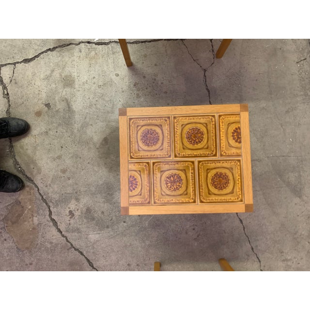 Danish Modern Teak Tile Top Nesting Tables by Willy Ryomgard Mobelfabriken For Sale - Image 11 of 12