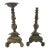Near Pair of Early Heavy Flemish Dutch Bronze Candleholders For Sale