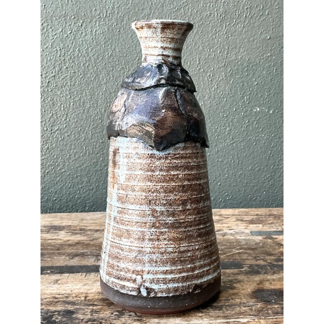 Vintage Handcrafted Ceramic Vase For Sale - Image 4 of 12