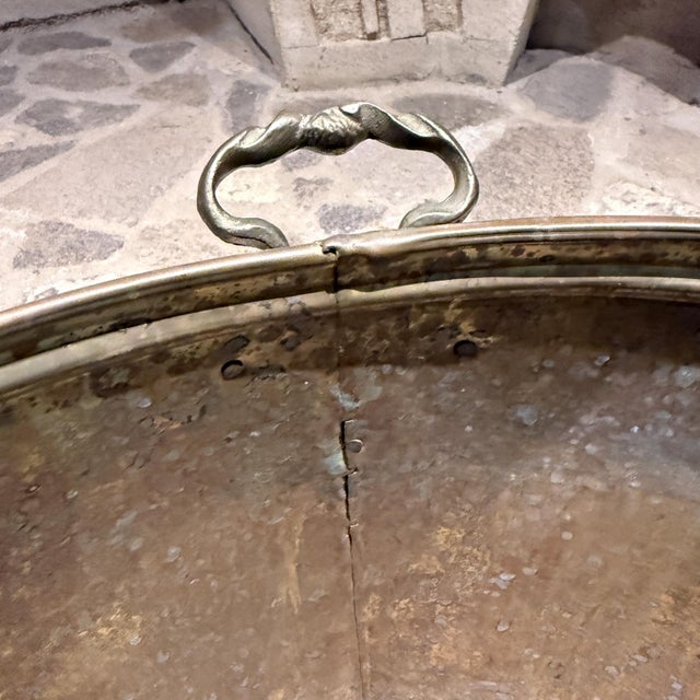 Copper Antique Castilian Imports Brass Copper Bucket Jardiniere For Sale - Image 8 of 12