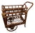 Vintage Rattan and Bamboo Tray Bar Cart For Sale