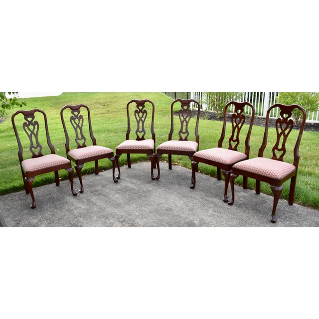 Vtg. Pennsylvania House Set of Eight Solid Mahogany Queen Anne Dining Chairs For Sale - Image 12 of 17