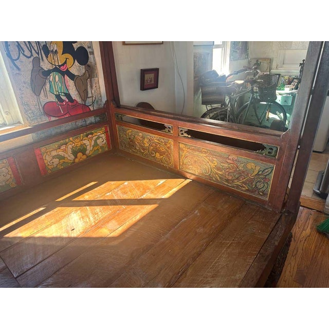 Vintage Indonesian Canopy Bed Frame For Sale - Image 4 of 12