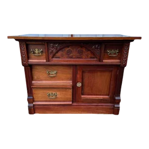 19th Century Burlwood Washstand Cabinet With Knapp Joint