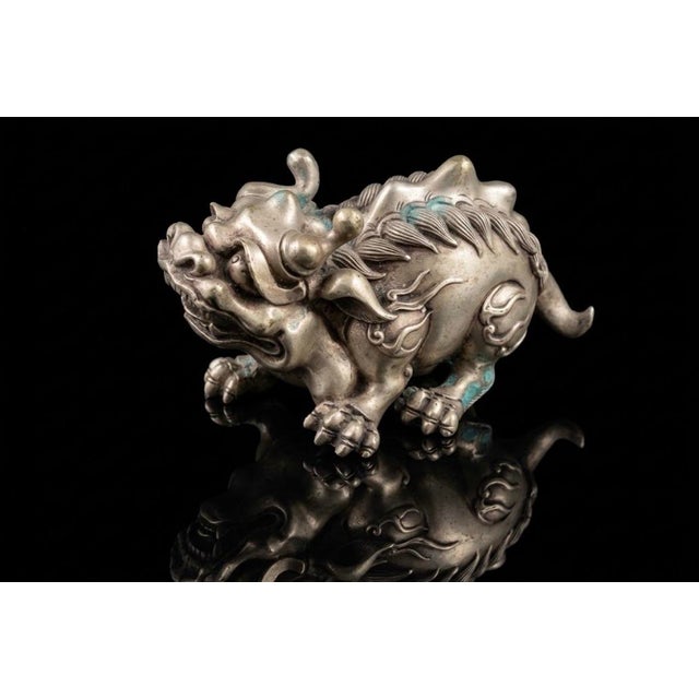 Bronze With Silver Overlay Scholarls Object For Sale - Image 4 of 5