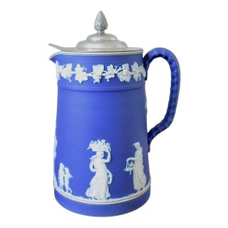 Blue Jasper Ware Wine Jug from Wedgwood, 1880s For Sale