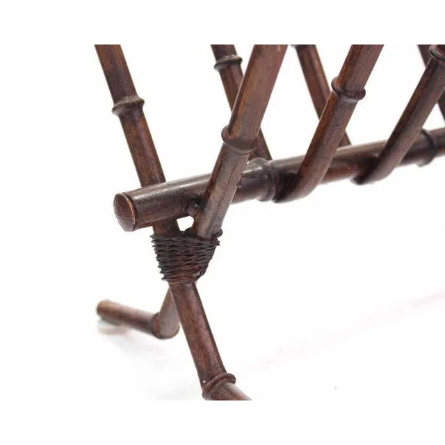 Vintage Faux Bamboo Magazine Rack For Sale - Image 4 of 8
