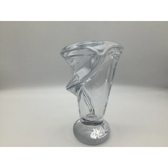 Transparent Vintage Mid 20th Century French Crystal Vase For Sale - Image 8 of 13
