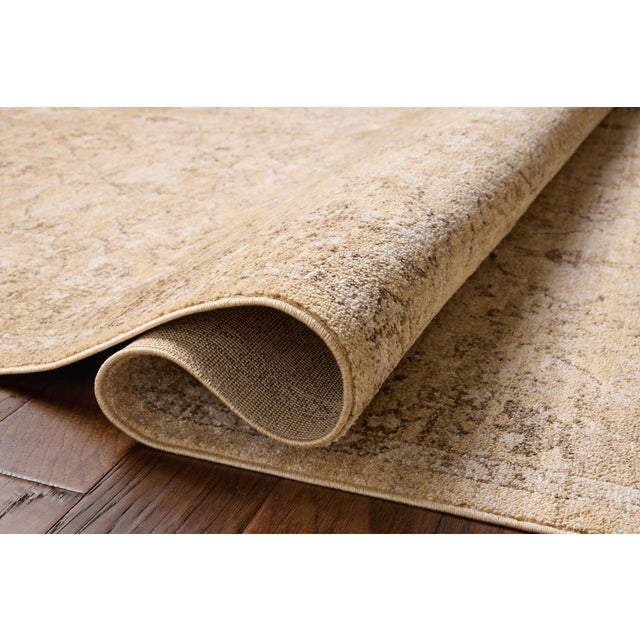 Loloi Rugs Chris Loves Julia x Loloi Palma Wheat / Bark 18" x 18" Sample Rug For Sale - Image 4 of 7