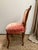 Textile Antique French Louis XV Carved Chair in Coral Silk Velvet For Sale - Image 7 of 9