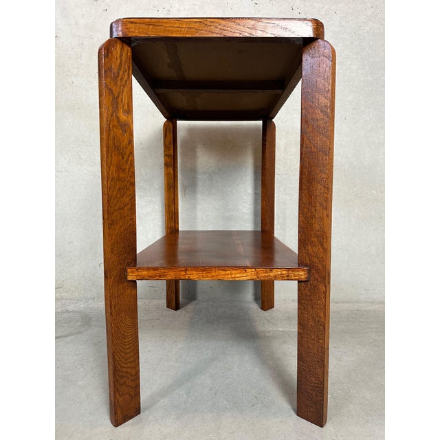 1930s Art Deco Side Table in Oak, 1930s For Sale - Image 5 of 12