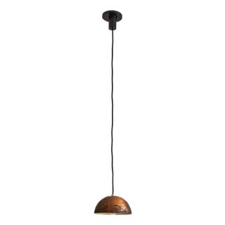 Italian Etched Copper Oak Leaf Pendant Light by Victor Cerrato, 1960s For Sale