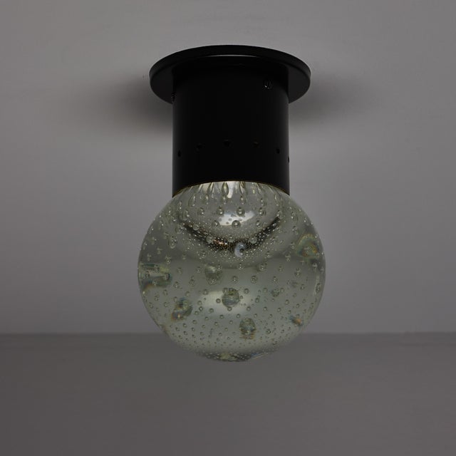 Black 1960s Gino Sarfatti Seguso Bubble Glass Wall or Ceiling Lamp for Arteluce For Sale - Image 8 of 18