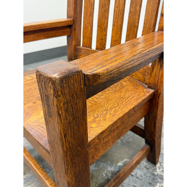 Mission Oak Armchair, Vintage For Sale - Image 10 of 12