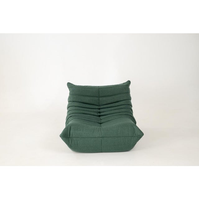 Set of Togo Lounge Chair and Teal Fabric by Michel Ducaroy for Ligne Roset, 1973 For Sale - Image 10 of 18