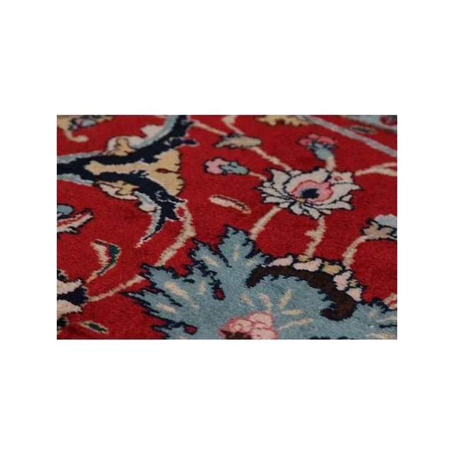 Red 1960s Old Persian Tabriz Area Rug 11 X 14 For Sale - Image 8 of 12