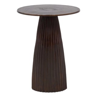 Fluted Bronzed Side Table For Sale