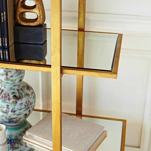 Modern Villa & House Anton Etagere - Gold Leaf With Mirrored Shelves 88"h For Sale - Image 3 of 4