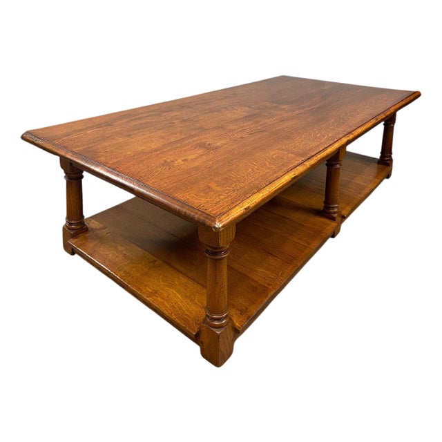 Farmhouse Oak Refectory Coffee Table For Sale