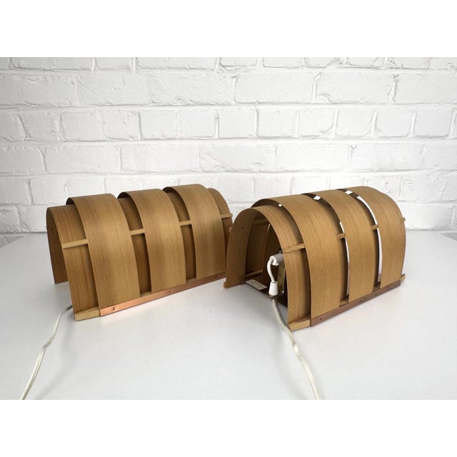 Mid-Century Modern V155 Wall Lamps in Pine by Hans-Agne Jakobsson, 1960s, Set of 2 For Sale - Image 3 of 13