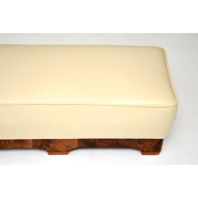 Wood Art Deco Burr Walnut and Leather Ottoman, 1930s For Sale - Image 7 of 11