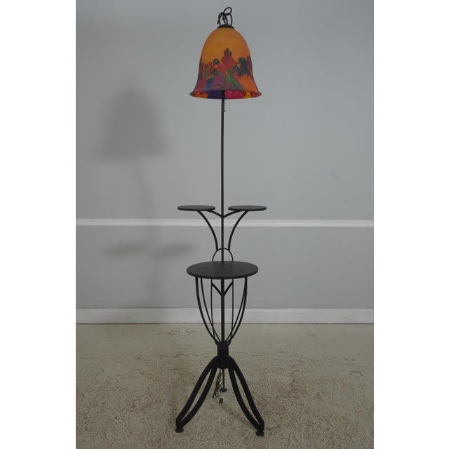 Traditional Pair Industrial Studio Crafted Iron Floor Lamps For Sale - Image 3 of 15