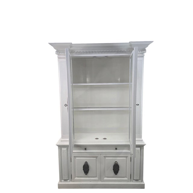 Vintage Gothic Revival White Display Cabinet For Sale - Image 9 of 9