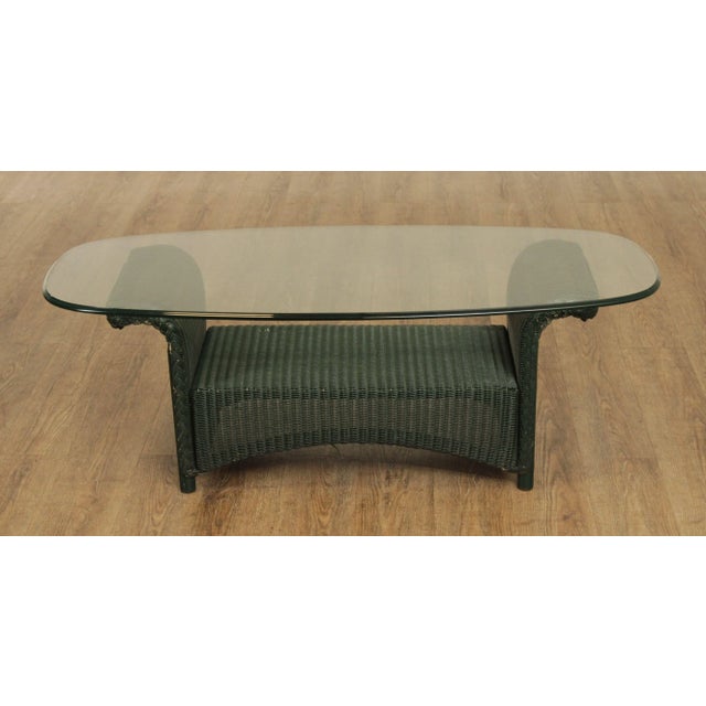 Lloyd Loom Glass Top Wicker Outdoor Coffee Table Chairish