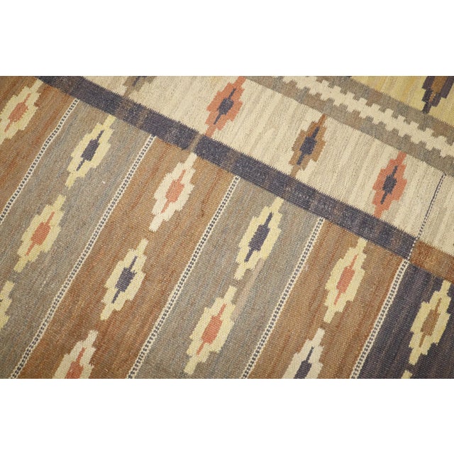 Vintage Zabihi Collection Room Size Rustic Swedish Kilim - 8'5" x 10'5" For Sale - Image 11 of 11