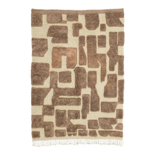 Abstract Mosaic Hand-Knotted Wool Rug | 9'6" X 6'9" | One of a Kind For Sale