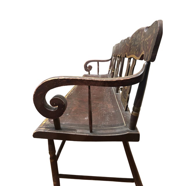 1830's Decorated Bench For Sale - Image 4 of 6
