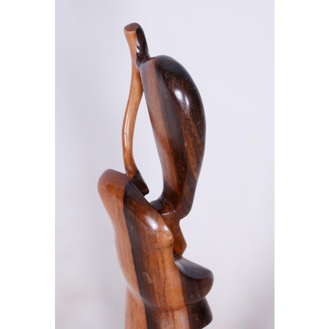 Wood African Sculpture in Lacquered Wood, 1920s For Sale - Image 7 of 9
