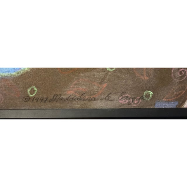 Whimsical Painting “Women With Coffee” 1997 For Sale - Image 4 of 4