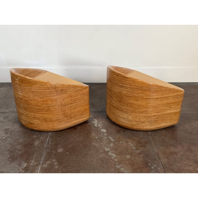 Organic Modern Stacked Plywood Lounge Chairs For Sale - Image 12 of 18