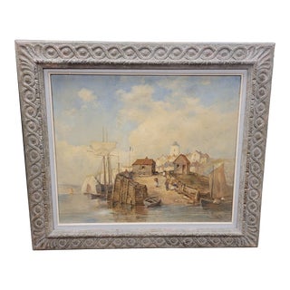 Fine French Antique Oil Painting Signed For Sale