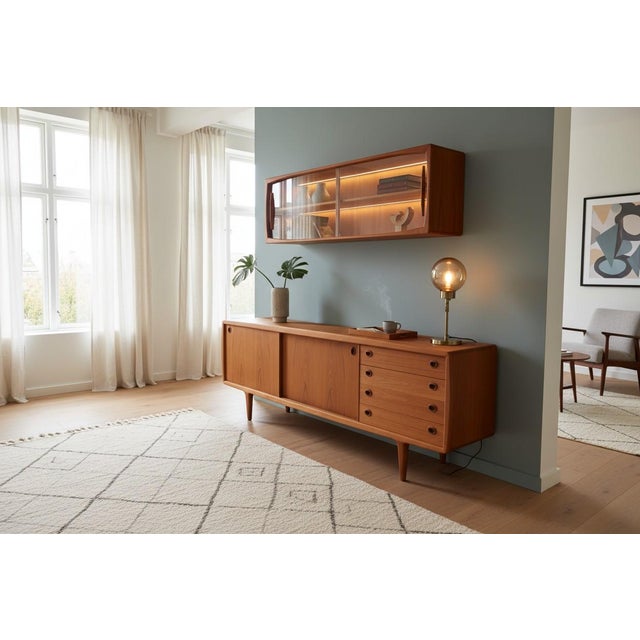Wood Wall-Mounted Display Cabinet by H. P. Hansen for Randers Møbelfabrik, Denmark, 1930s For Sale - Image 7 of 18