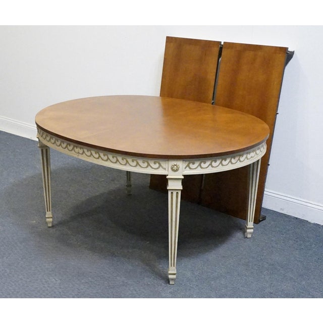 Brown High End Vintage Solid Cherry Italian Neoclassical Regency Revival 93" Oval Dining Table For Sale - Image 8 of 10