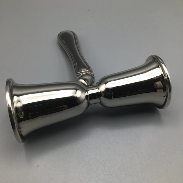 Traditional Vintage Silver Plated Gavel Style Bar Tool Jigger For Sale - Image 3 of 12