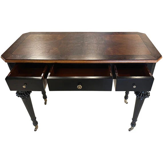 Transitional Early 20th Century Finished 3 Drawer Console For Sale - Image 3 of 3