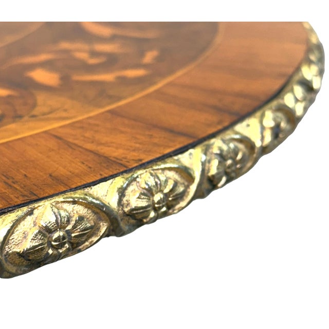 Brown Victorian Ormolu and Marquetry Circular Lamp Table, 1860 For Sale - Image 8 of 10