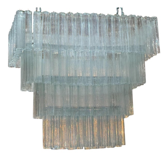 1960s Murano Rectangular Chandelier, 148 "Tiedro" Glass Elements For Sale - Image 10 of 16