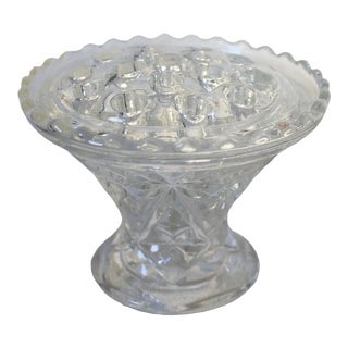 Vintage Glass Flower Frog Vase For Sale